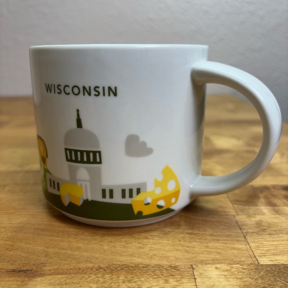 Starbucks You Are Here Collection YAH Mug Wisconsin State 14oz Retired Cheese - Picture 2 of 10